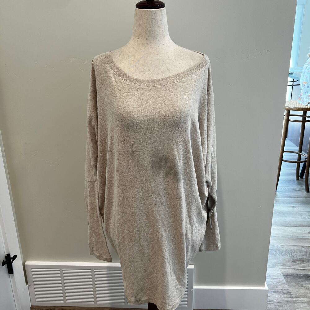 KORYE Women's Long Dolman Sleeve Knit Top Size M In Beige